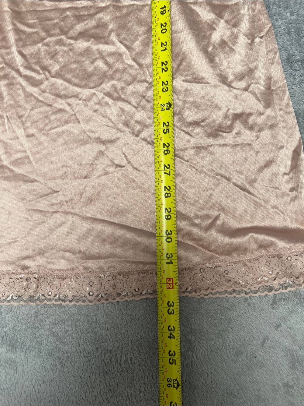 Vassarette Silky Lace-Trim Slip Dress in Beige size 40 - Picture 3 of 4
